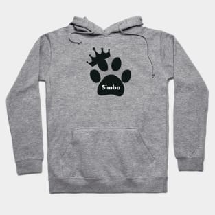 simba cat name made of hand drawn paw prints Hoodie